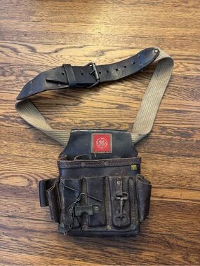 VINTAGE General Electric GE Vintage Leather Electrician Tool Belt CC-526-GE VTG